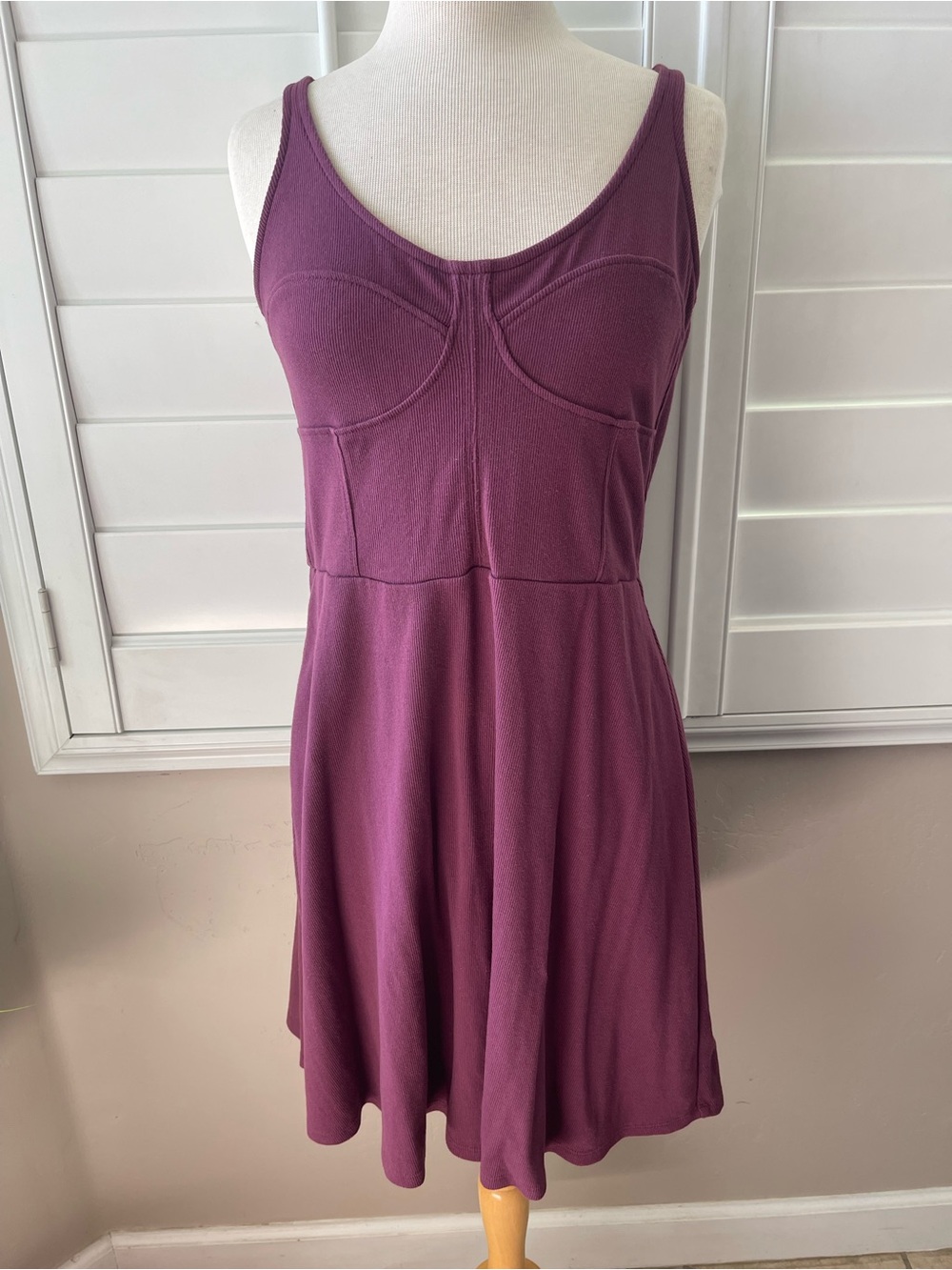 Universal Thread Ribbed Tank Sleeveless Casual Dress Stretch Plum Size XL